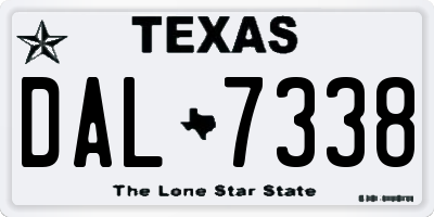 TX license plate DAL7338