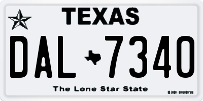 TX license plate DAL7340