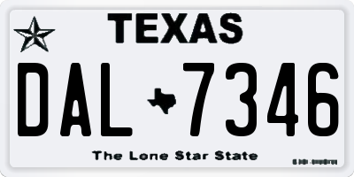 TX license plate DAL7346