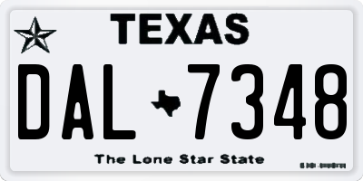 TX license plate DAL7348
