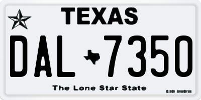 TX license plate DAL7350
