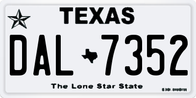 TX license plate DAL7352