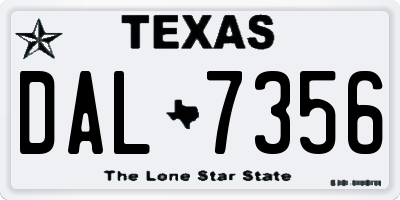 TX license plate DAL7356