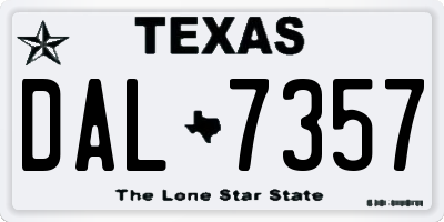 TX license plate DAL7357