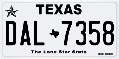 TX license plate DAL7358