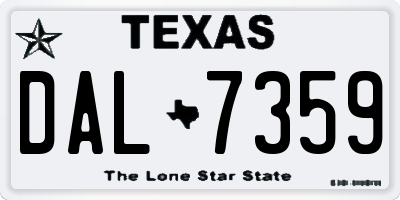 TX license plate DAL7359