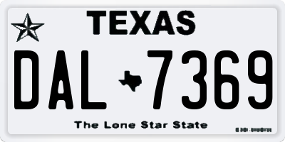 TX license plate DAL7369