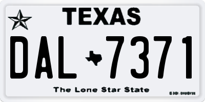 TX license plate DAL7371