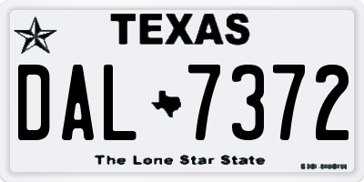 TX license plate DAL7372