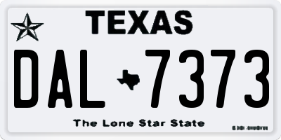 TX license plate DAL7373
