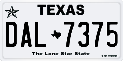 TX license plate DAL7375