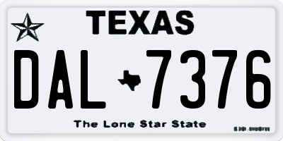 TX license plate DAL7376