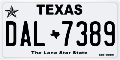 TX license plate DAL7389