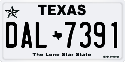 TX license plate DAL7391