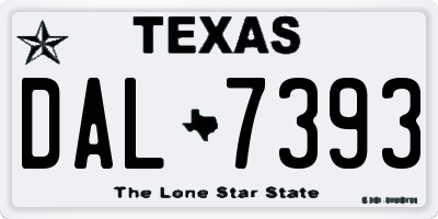 TX license plate DAL7393