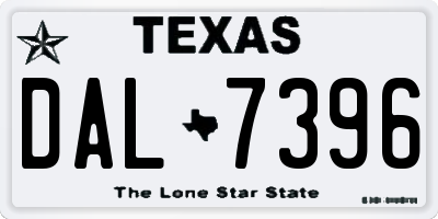 TX license plate DAL7396