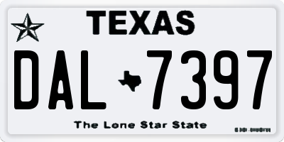 TX license plate DAL7397
