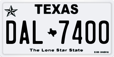 TX license plate DAL7400