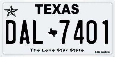 TX license plate DAL7401