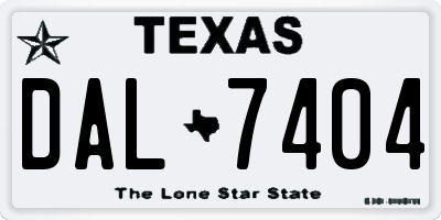 TX license plate DAL7404