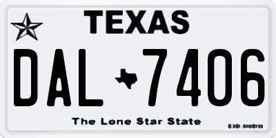 TX license plate DAL7406