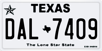 TX license plate DAL7409