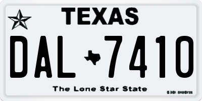 TX license plate DAL7410