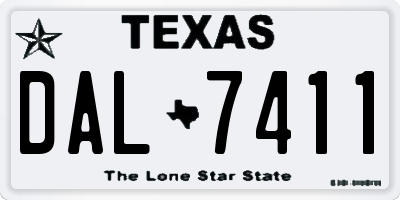 TX license plate DAL7411