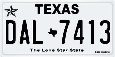 TX license plate DAL7413