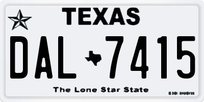 TX license plate DAL7415