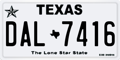 TX license plate DAL7416