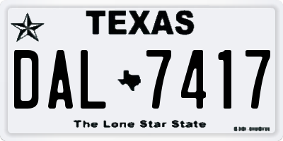 TX license plate DAL7417