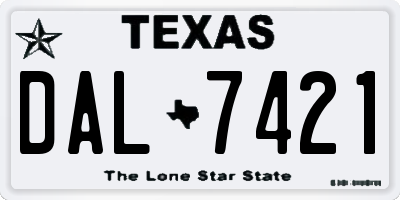 TX license plate DAL7421