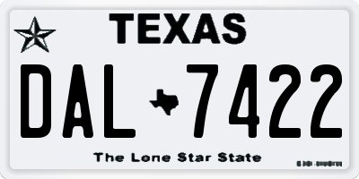 TX license plate DAL7422