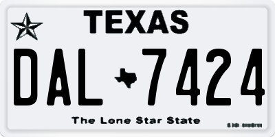 TX license plate DAL7424