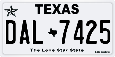 TX license plate DAL7425