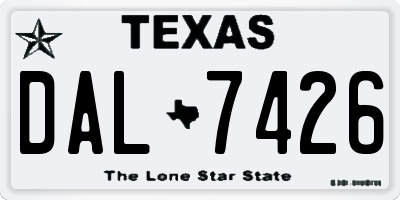 TX license plate DAL7426