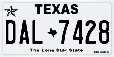 TX license plate DAL7428