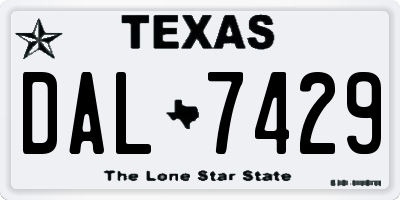 TX license plate DAL7429