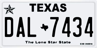 TX license plate DAL7434