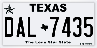 TX license plate DAL7435
