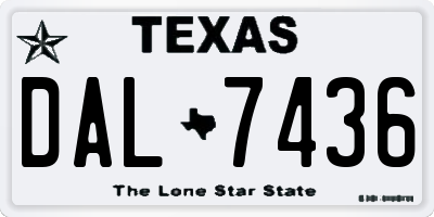 TX license plate DAL7436