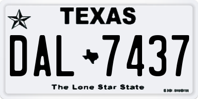 TX license plate DAL7437