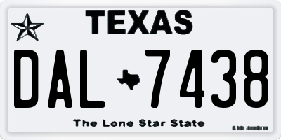 TX license plate DAL7438
