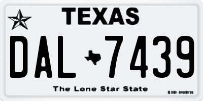 TX license plate DAL7439