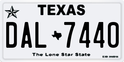TX license plate DAL7440