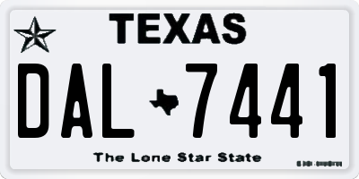 TX license plate DAL7441