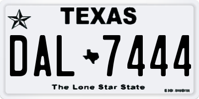 TX license plate DAL7444