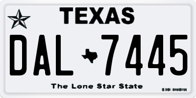 TX license plate DAL7445