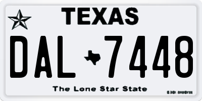 TX license plate DAL7448